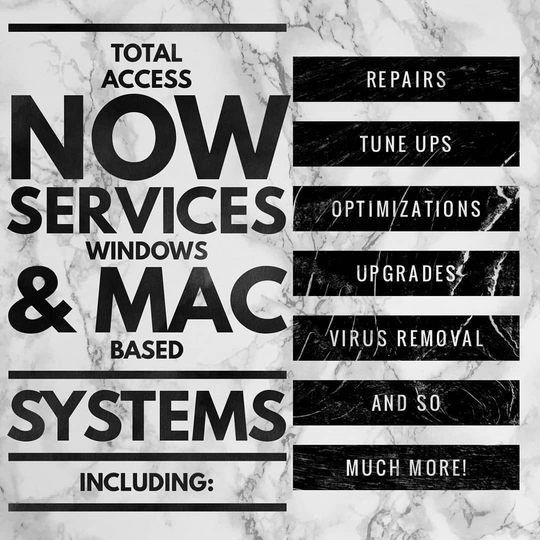 we now service windows & mac computers 